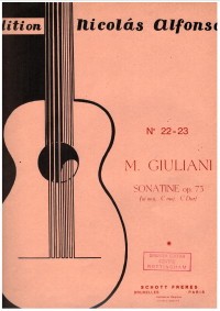 Sonatina in C op.73 available at Guitar Notes.